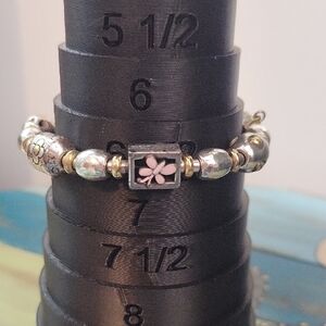 Brighton Silver and Gold Floral Bracelet